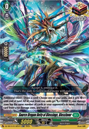 Source Dragon Deity of Blessings, Blessfavor (TDR) (DZ-SS10/013EN-R), DZ-SS10: Shiki Otei Start Deck — Vanguard card price