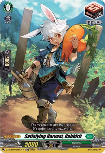 Satisfying Harvest, Rabbirit (TDR) (DZ-SS10/015EN-R), DZ-SS10: Shiki Otei Start Deck — Vanguard card price