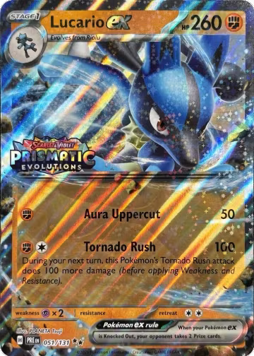 Lucario ex (Prismatic Evolutions Stamp) (051/131), Miscellaneous Cards & Products — Pokémon card price