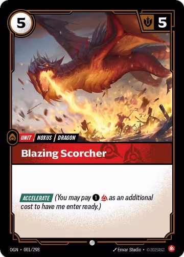 Blazing Scorcher (001/298), Origins — Riftbound card price