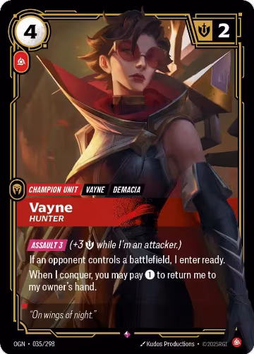 Vayne, Hunter (035/298), Origins — Riftbound card price
