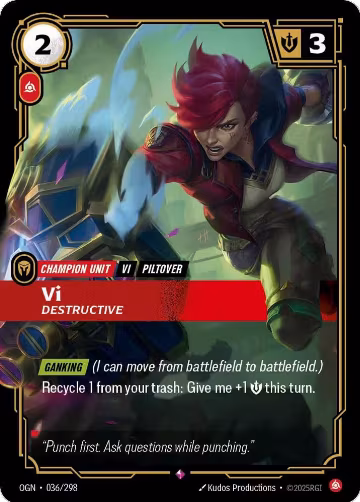 Vi, Destructive (036/298), Origins — Riftbound card price