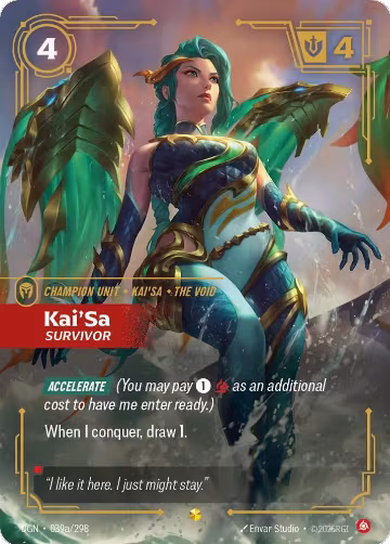 Kai'Sa, Survivor (Alternate Art) (039a/298), Origins — Riftbound card price