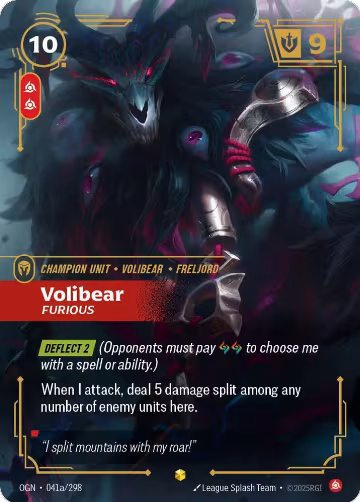 Volibear, Furious (Alternate Art) (041a/298), Origins — Riftbound card price