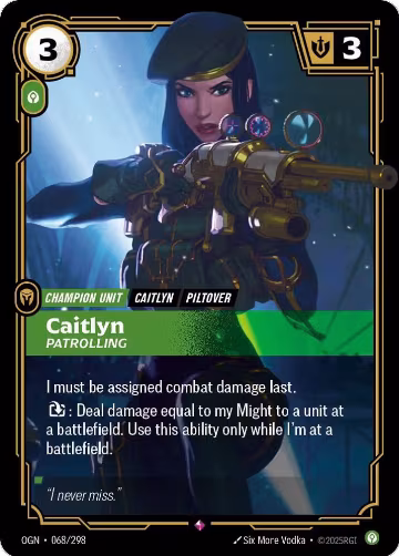 Caitlyn, Patrolling (068/298), Origins — Riftbound card price