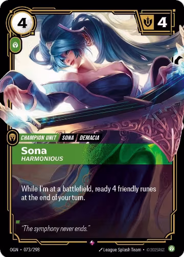 Sona, Harmonious (073/298), Origins — Riftbound card price