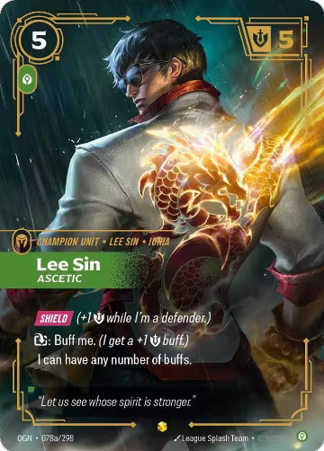 Lee Sin, Ascetic (Alternate Art) (078a/298), Origins — Riftbound card price