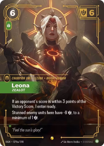 Leona, Zealot (Alternate Art) (079a/298), Origins — Riftbound card price