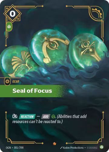 Seal of Focus (081/298), Origins — Riftbound card price