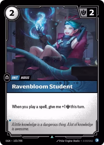 Ravenbloom Student (103/298), Origins — Riftbound card price