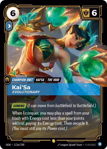 Kai'Sa, Evolutionary (Alternate Art) (112a/298), Origins — Riftbound card price