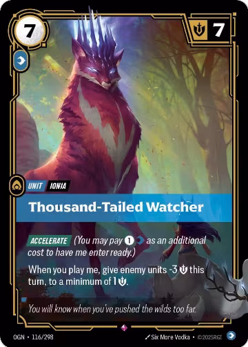 Thousand-Tailed Watcher (116/298), Origins — Riftbound card price