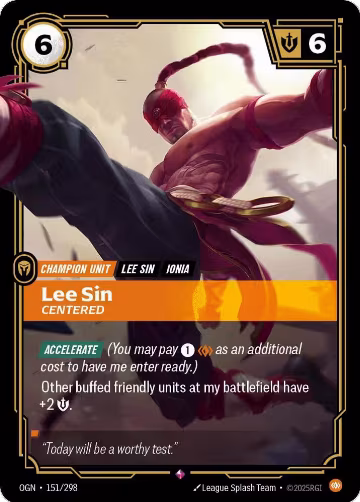 Lee Sin, Centered (151/298), Origins — Riftbound card price