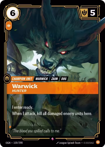 Warwick, Hunter (159/298), Origins — Riftbound card price
