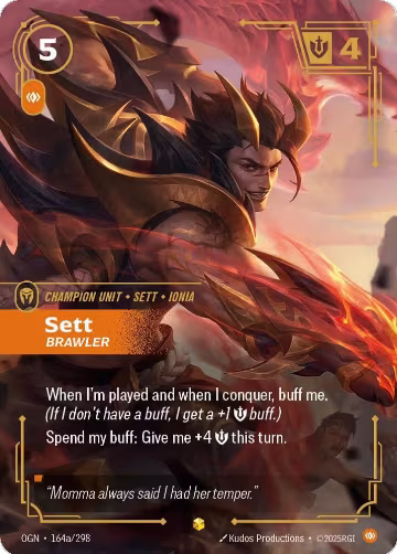 Sett, Brawler (Alternate Art) (164a/298), Origins — Riftbound card price