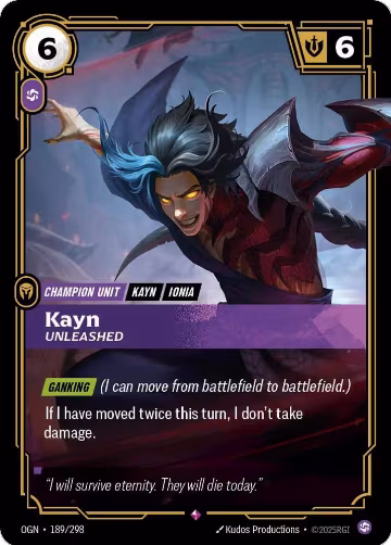 Kayn, Unleashed (189/298), Origins — Riftbound card price