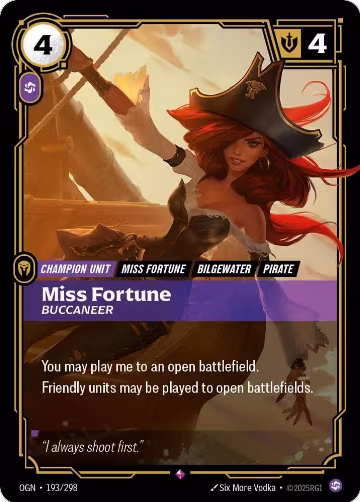 Miss Fortune, Buccaneer (193/298), Origins — Riftbound card price