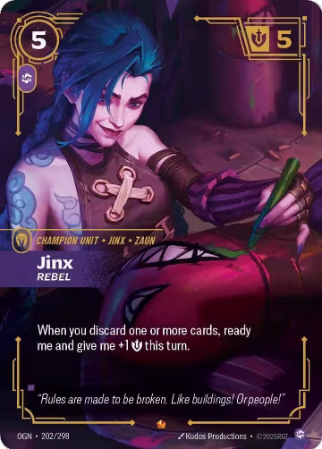 Jinx, Rebel (202/298), Origins — Riftbound card price