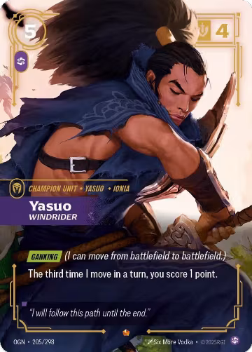 Yasuo, Windrider (205/298), Origins — Riftbound card price