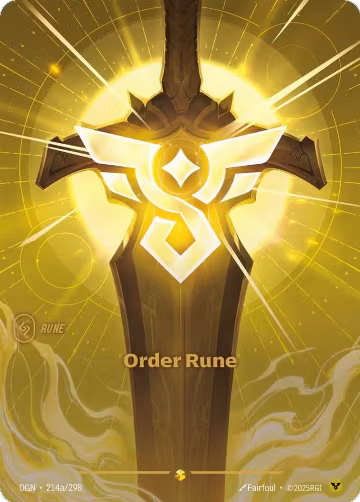 Order Rune (Alternate Art) (214a/298), Origins — Riftbound card price