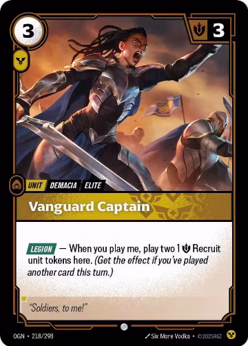 Vanguard Captain (218/298), Origins — Riftbound card price