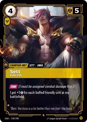 Sett, Kingpin (240/298), Origins — Riftbound card price