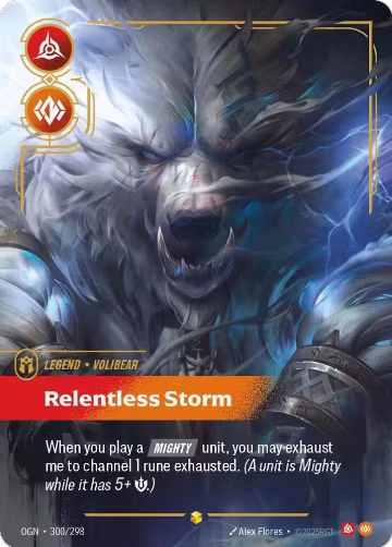 Volibear, Relentless Storm (Overnumbered) (300/298), Origins — Riftbound card price
