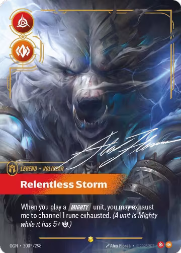 Volibear, Relentless Storm (Signature) (300*/298), Origins — Riftbound card price