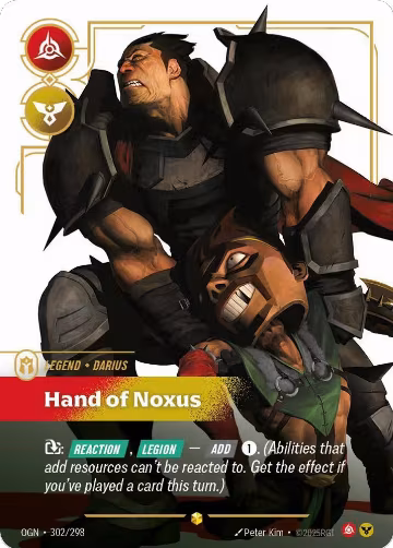 Darius, Hand of Noxus (Overnumbered) (302/298), Origins — Riftbound card price