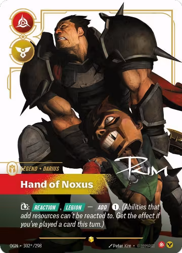 Darius, Hand of Noxus (Signature) (302*/298), Origins — Riftbound card price