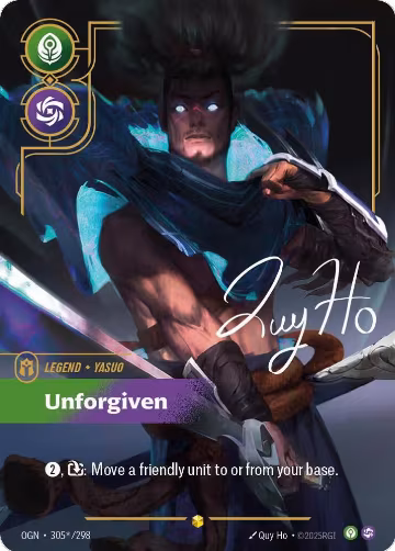 Yasuo, Unforgiven (Signature) (305*/298), Origins — Riftbound card price