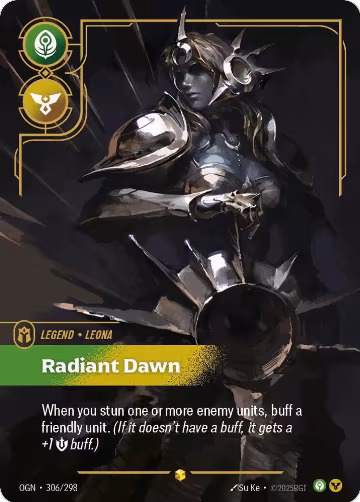 Leona, Radiant Dawn (Overnumbered) (306/298), Origins — Riftbound card price