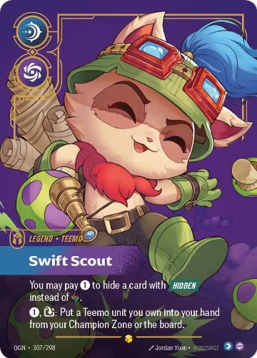 Teemo, Swift Scout (Overnumbered) (307/298), Origins — Riftbound card price