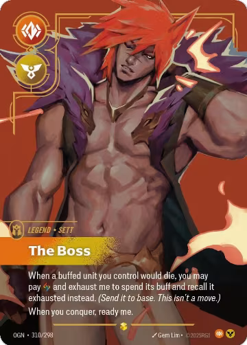 Sett, The Boss (Overnumbered) (310/298), Origins — Riftbound card price
