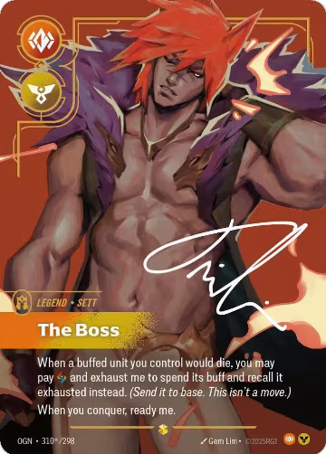Sett, The Boss (Signature) (310*/298), Origins — Riftbound card price
