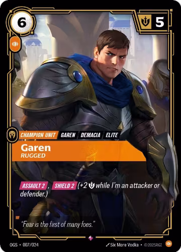 Garen, Rugged (007/024), Origins: Proving Grounds — Riftbound card price