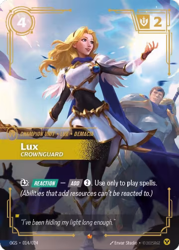 Lux, Crownguard (014/024), Origins: Proving Grounds — Riftbound card price