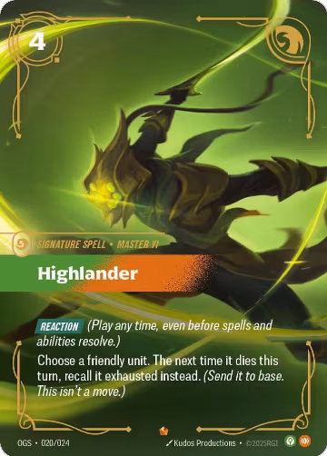 Highlander (020/024), Origins: Proving Grounds — Riftbound card price