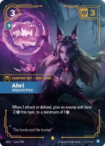 Ahri, Inquisitive (Alternate Art) (119a/298), Origins — Riftbound card price