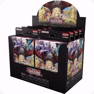 THE CHRONICLES DECK: The Fallen & the Virtuous (All-Foil Edition) Deck Display, THE CHRONICLES DECK: The Fallen & The Virtuous (All-Foil Edition) — Yu-Gi-Oh! sealed product price