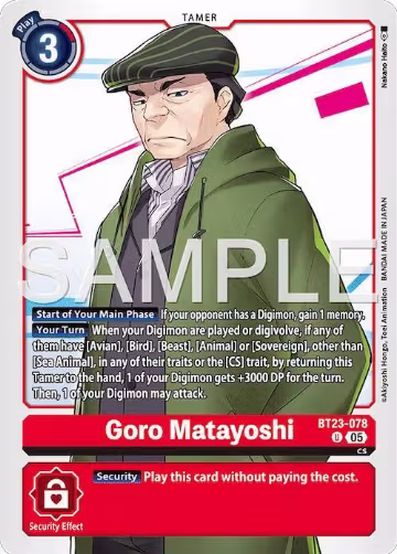 Goro Matayoshi (BT23-078 U), Hackers' Slumber — Digimon card price