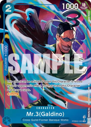 Mr.3(Galdino) - PRB02-009 (Alternate Art) (PRB02-009), Premium Booster -The Best- Vol. 2 — One Piece card price