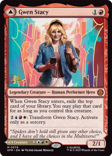 Gwen Stacy (78), Prerelease Cards — Magic card price