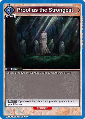 Proof as the Strongest (UE11BT/RNK-1-031), Rurouni Kenshin — Union Arena card price