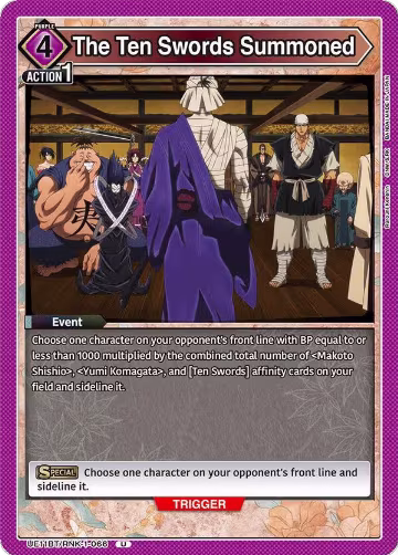 The Ten Swords Summoned (UE11BT/RNK-1-066), Rurouni Kenshin — Union Arena card price