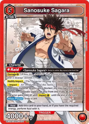 Sanosuke Sagara (077) (UE11BT/RNK-1-077), Rurouni Kenshin — Union Arena card price