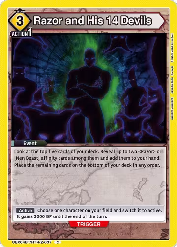 Razor and His 14 Devils (UEX04BT/HTR-2-037), UEX04BT: HUNTER X HUNTER Vol.2 — Union Arena card price