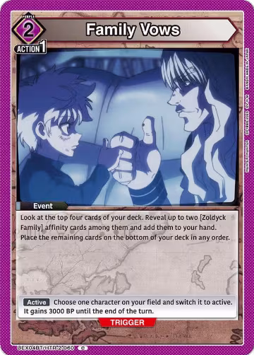 Family Vows (UEX04BT/HTR-2-060), UEX04BT: HUNTER X HUNTER Vol.2 — Union Arena card price