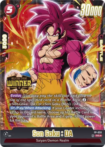 Son Goku : DA - FP-050 (Release Event Winner) (FP-050), Fusion World Promotion Cards and Packs — DB Fusion card price