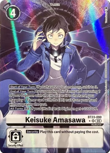 Keisuke Amasawa (Alternate Art) (BT23-090 SR), Hackers' Slumber — Digimon card price